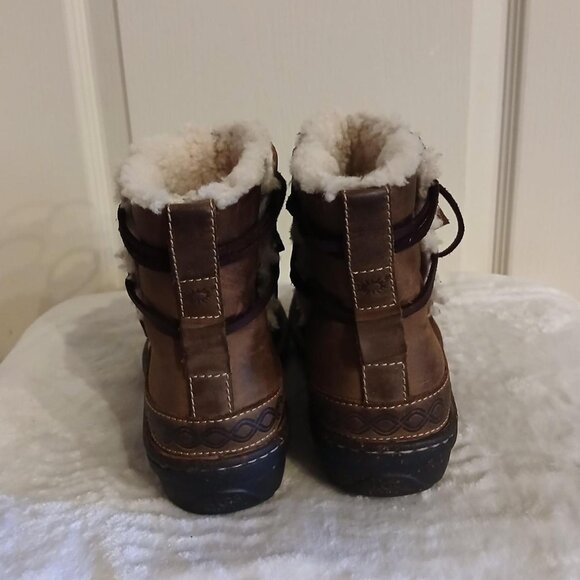 Ugg Australia Cove Brown Leather Sheep Skin Lined Lace Up Ankle Boot Sz 8 - Picture 5 of 8